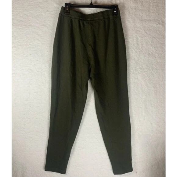Max Studio Women’s Rib Knit Joggers‎ Pockets Drawstring Waist LARGE Olive Green - Picture 2 of 2
